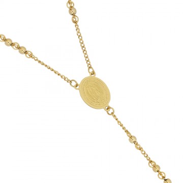 Rosary Necklace in Gold Steel
