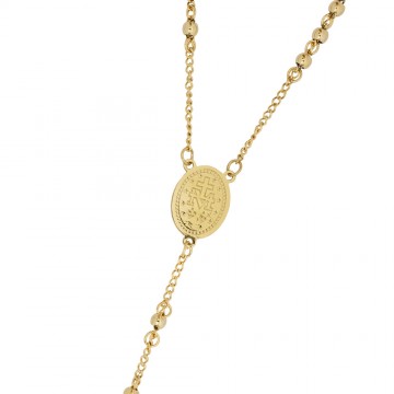 Rosary Necklace in Gold Steel