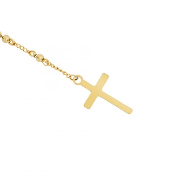 Rosary Necklace in Gold Steel