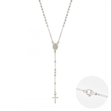 Rosary Necklace in Silver...