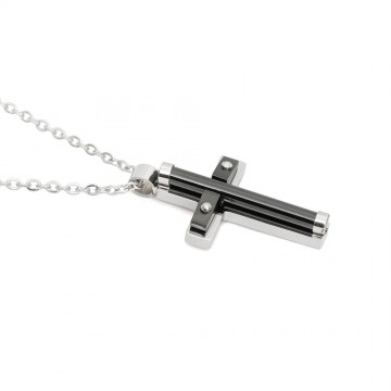 Necklace with Cross in Steel