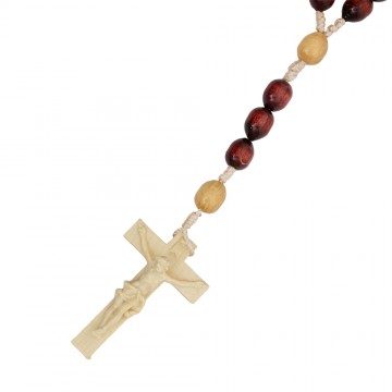 Rosary Beads in Wood and Rope