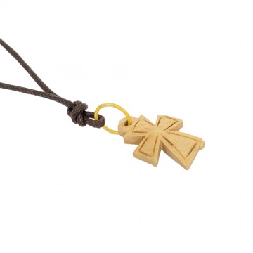 Wooden Cross Pendant with Cord