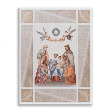 White Wooden Nativity Painting