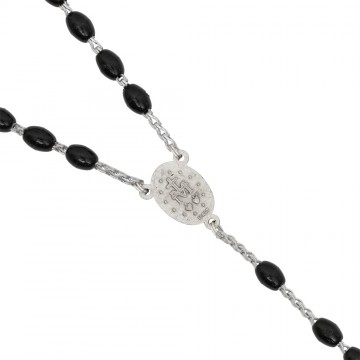 Rosary with Black Beads and...