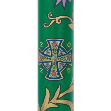 White Easter Candle Floral...