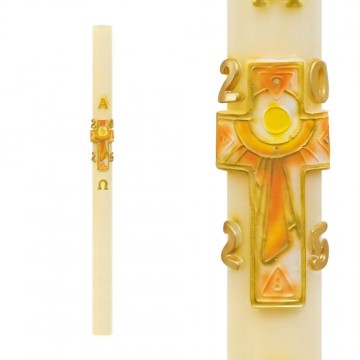 White Paschal Candle with...