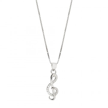 Silver Necklace with Treble...