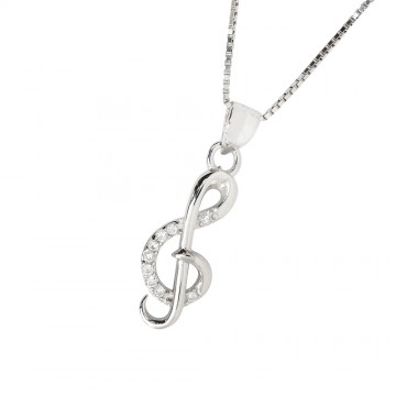 Silver Necklace with Treble...