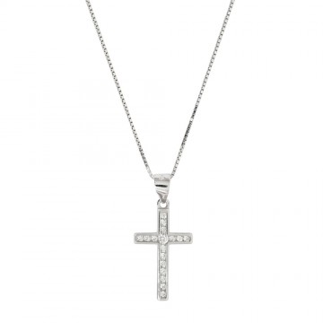 Silver Necklace with Cross...