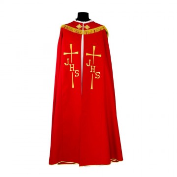 Red Cope with JHS and Cross...
