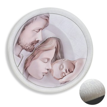 Round Wooden Holy Family...