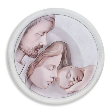 Round Wooden Holy Family...