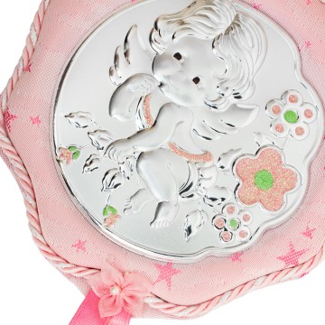 Pink Crib Medal with Little...