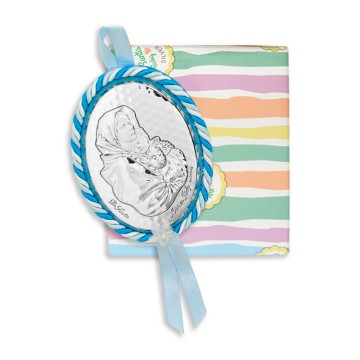 Light Blue Oval Crib Medal...