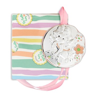 Pink Round Crib Plaque with...