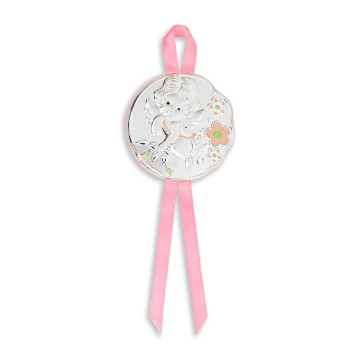 Pink Round Crib Plaque with...