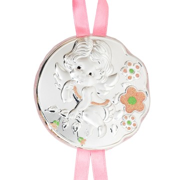 Pink Round Crib Plaque with...