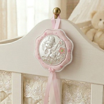 Pink Crib Medal with Little...
