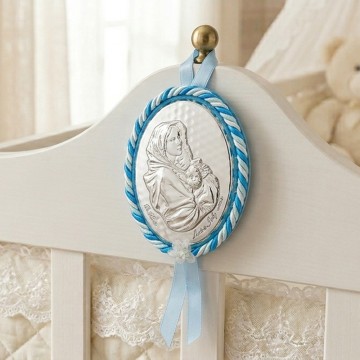 Light Blue Oval Crib Medal...