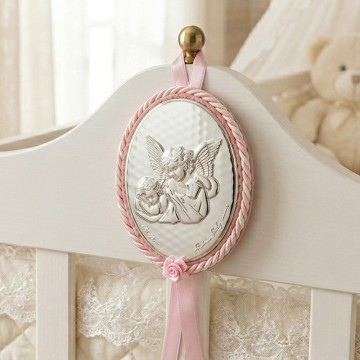 Pink Oval Crib Plaque with...