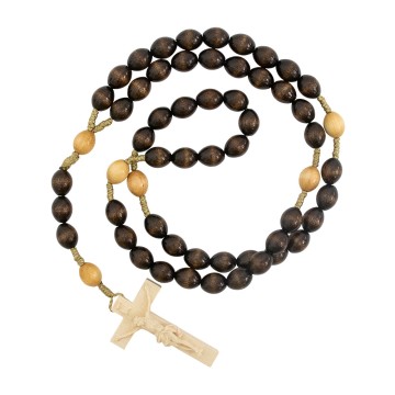 Rosary Necklace in Wood and...