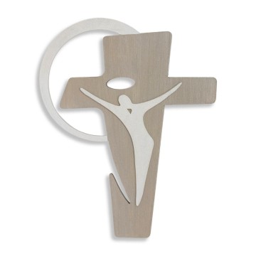 Taupe and White Crucifix in...