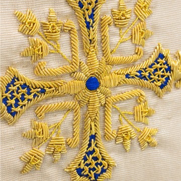 Hand-Embroidered Silk...