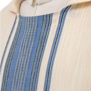Ivory and Blue Handwoven...
