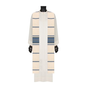 Ivory and Blue Handwoven...