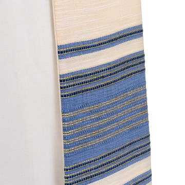 Ivory and Blue Handwoven...