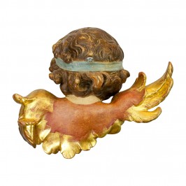 Angel Head in Antique Wood