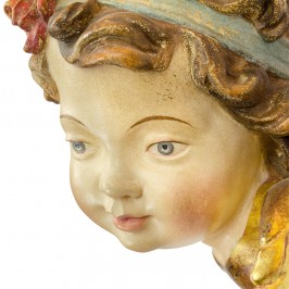 Angel Head in Antique Wood