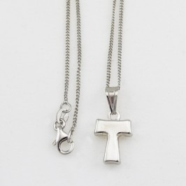 Silver Necklace with Tau Cross