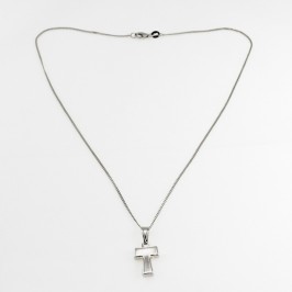Silver Necklace with Tau Cross
