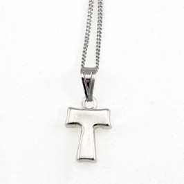 Silver Necklace with Tau Cross
