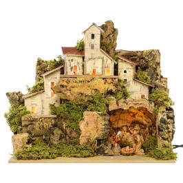 Nativity Scene with Lights