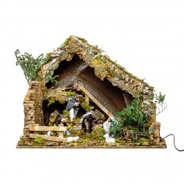 Hut with Nativity in Motion