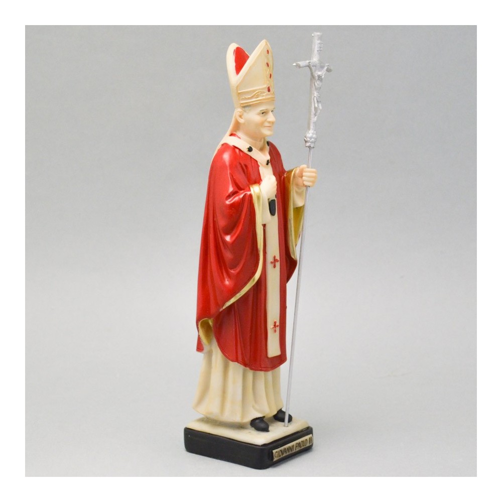 Statua Giovanni Paolo II Casula Rossa 21 cm