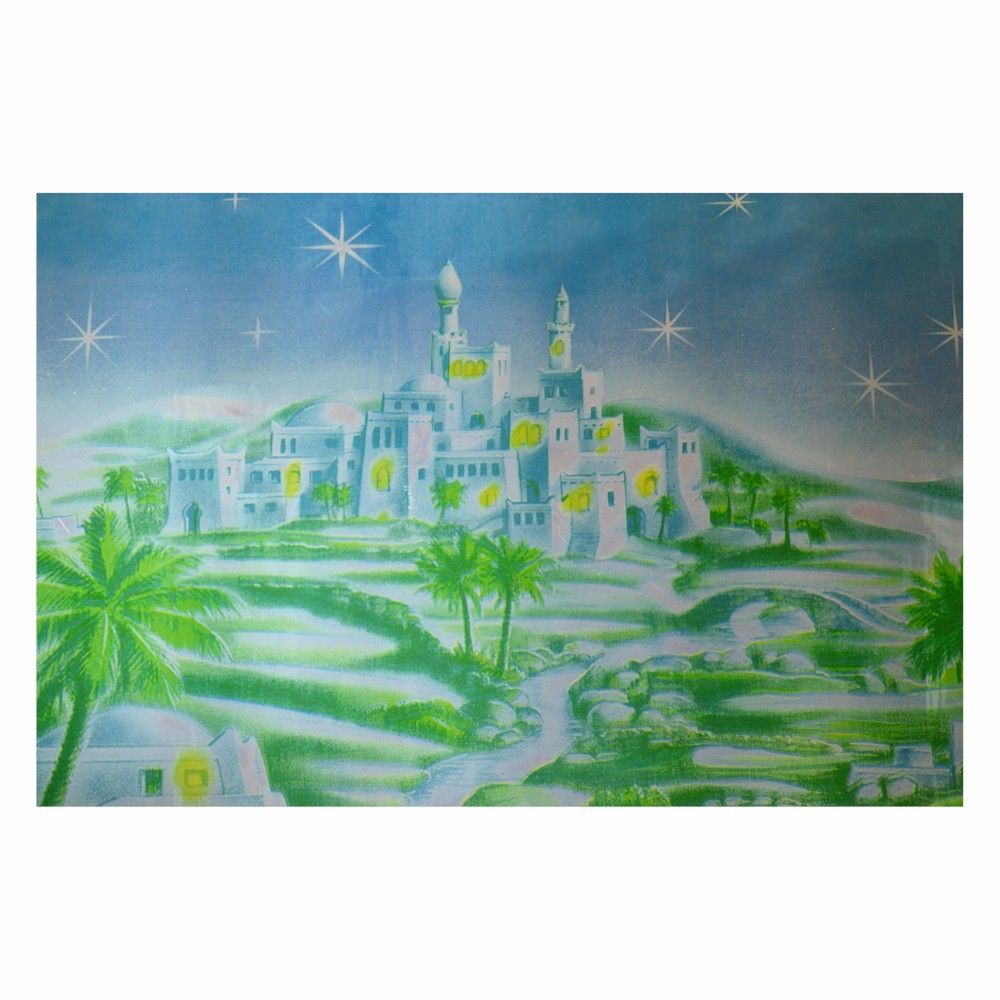 Nativity Scene Backdrop Paper Roll Arabian Landscape with Palms.