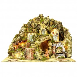 Nativity Set with Watermill...