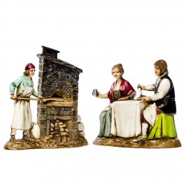Pizza Maker and Couple at...