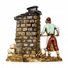 Pizza Maker at the Oven Landi