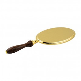Golden Tray with Wooden Handle