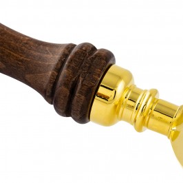 Golden Tray with Wooden Handle