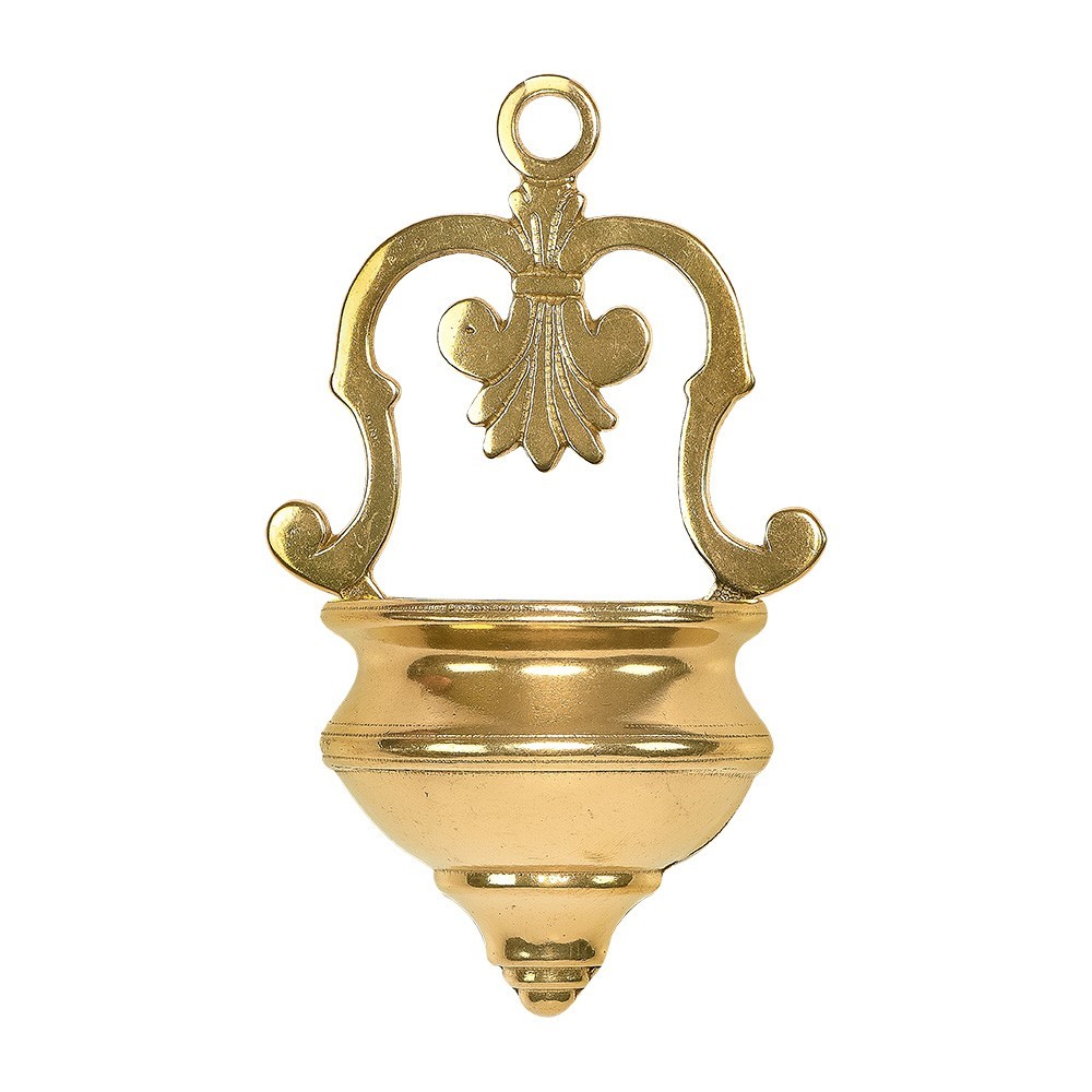 Holy water font in brass