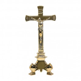 Cross on Candlestick in Brass