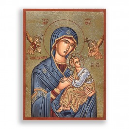 Icon in Wood Madonna with...